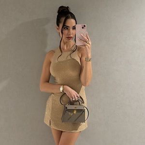 Elegant Gold Mini Dress